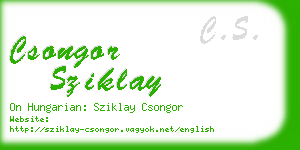 csongor sziklay business card